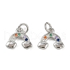Brass Micro Pave Cubic Zirconia Pendants KK-L231-01P-02-1