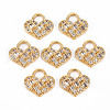 Rack Plating Brass Micro Pave Clear Cubic Zirconia Charms KK-T060-08-RS-1