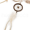 Woven Web/Net with Feather Hanging Ornaments HJEW-G025-07-3