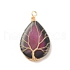 Natural Crackle Agate Pendants PALLOY-JF01527-02-3