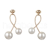 Shell Pearl Round Ball Drop Earings EJEW-TA00348-1