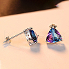S925 Sterling Silver Cubic Zirconia Triangle Stud Earrings CX8701-4