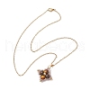 Natural Tiger Eye & Glass Seed Beaded Star Pendant Necklaces NJEW-MZ00108-02-4