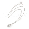 925 Sterling Silver Pave Clear Cubic Zirconia Clover Pendant Necklaces for Women NJEW-G168-01P-4