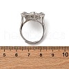 Rhombus Brass Micro Pave Clear Cubic Zirconia Adjustable Ring Settings KK-D378-34P-4