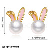 Rabbit Alloy Enamel Stud Earrings FS-WG556BD-01-4