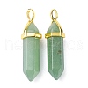 Natural Green Aventurine Pointed Pendants G-G025-01G-09-2