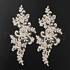 Flower Polyester Embroidery Appliques PATC-WH0008-16B-1