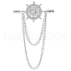 Gorgecraft 2Pcs Helm Zinc Alloy Hanging Chain Brooches with Crystal Rhinestone FIND-GF0006-83P-1