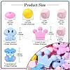 31Pcs 18 Styles Cartoon Animal Food Grade Eco-Friendly Silicone Beads SIL-YW0001-32-2