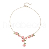 3Pcs Brass Flower Link Chain Necklace NJEW-TA00195-5