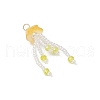 Glass Seed Beaded Jellyfish Pendants PALLOY-MZ00707-04-3