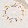 Bohemian Style Brass Colorful Rhinestone Round Tassel Anklets for Women's Party Beach BO1935-3