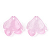 Baking Painted Transparent Glass Petal Beads DGLA-N004-18-2