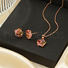 Elegant Fashion Brass Flower Stud Earrings & Pendant Necklaces Sets for Women SJ2995-1-2