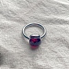 Square 304 Stainless Steel with Glass Finger Rings FS-WG8AAFA-03-1