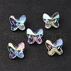 UV Plating Rainbow Iridescent Acrylic Beads OACR-H015-04-1