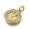 Brass Micro Pave Clear Cubic Zirconia Pendants ZIRC-I070-073G-2