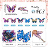 6 Colors Epoxy Resin Flower Print Big Pendants RESI-TA0002-60A-4