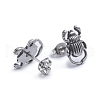 Retro 304 Stainless Steel Stud Earrings EJEW-L248-003AS-2