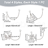   4Pcs 4 Style Zinc Alloy Shoe Curb Chains FIND-PH0007-37-2