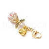 Angel Glass Beaded & Alloy Pendant Decorations HJEW-MZ00193-02-4