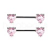 Heart Alloy Cubic Zirconia Nipple Barbell Rings WG1BFA6-03-2