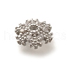 Rack Plating Brass Micro Pave Clear Cubic Zirconia Bead Caps KK-H508-22B-P-2