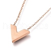 304 Stainless Steel Initial Pendant Necklaces NJEW-I240-10-4
