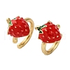 Brass Enamel Cuff Earrings EJEW-U062-01B-G-4