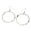 Fashionable Natural Howlite Hoop Earrings for Women KJ9273-9-1