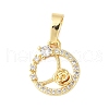 Brass Micro Pave Cubic Zirconia Pendants KK-D357-04A-G-1