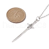 Alloy Sword Pendant Necklace with 304 Stainless Steel Cable Chains NJEW-JN04474-4
