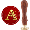 Brass Wax Seal Stamp with Handle AJEW-WH0184-0631-1