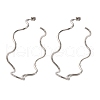 304 Stainless Steel Wavy Stud Earrings EJEW-R028-02P-4