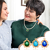 AHADERMAKER 40Pcs 10 Colors Glass Rhinestone Pendants FIND-GA0003-60-6