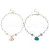2Pcs 2 Colors Summer Spray Paint & Electroplate Sea Shell Pendants Necklaces NJEW-JN05182-2