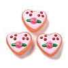 Handmade Lampwork Enamel Beads Heart with Blueberry LAMP-V001-06D-1