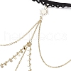 201 Stainless Steel & Brass Layered Star Sun Moon Tassel Thigh Leg Chains AJEW-AN00657-3
