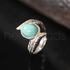 Oval Synthetic Turquoise Finger Rings FS-WGBAF9A-01-3