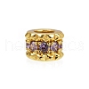 Column Rack Plating Brass Cubic Zirconia European Beads KK-L236-08G-1
