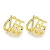 Brass Micro Pave Clear Cubic Zirconia Cuff Earrings EJEW-C104-009G-1