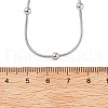 304 Stainless Steel Ball Round Snake Chain Necklaces NJEW-B131-02P-5