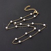 Vacuum Plating 304 Stainless Steel Beaded Necklaces NJEW-E064-06G-2