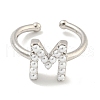 Rack Plating Brass Open Cuff Rings for Women RJEW-F162-01P-M-2