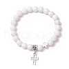Natural Malaysia Jade Round Bead Stretch Bracelets BJEW-JB11599-02-2