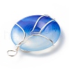 Natural Striped Agate/Banded Agate Pendants PALLOY-JF01819-02-5