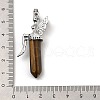 Natural Tiger Eye Pointed Pendants G-Z033-15P-02-3