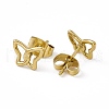 Vacuum Plating 304 Stainless Steel Tiny Hollow Out Butterfly Stud Earrings for Women EJEW-P212-09G-2