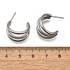 Non-Tarnish 304 Stainless Steel C-shape Stud Earrings EJEW-G298-13A-P-3